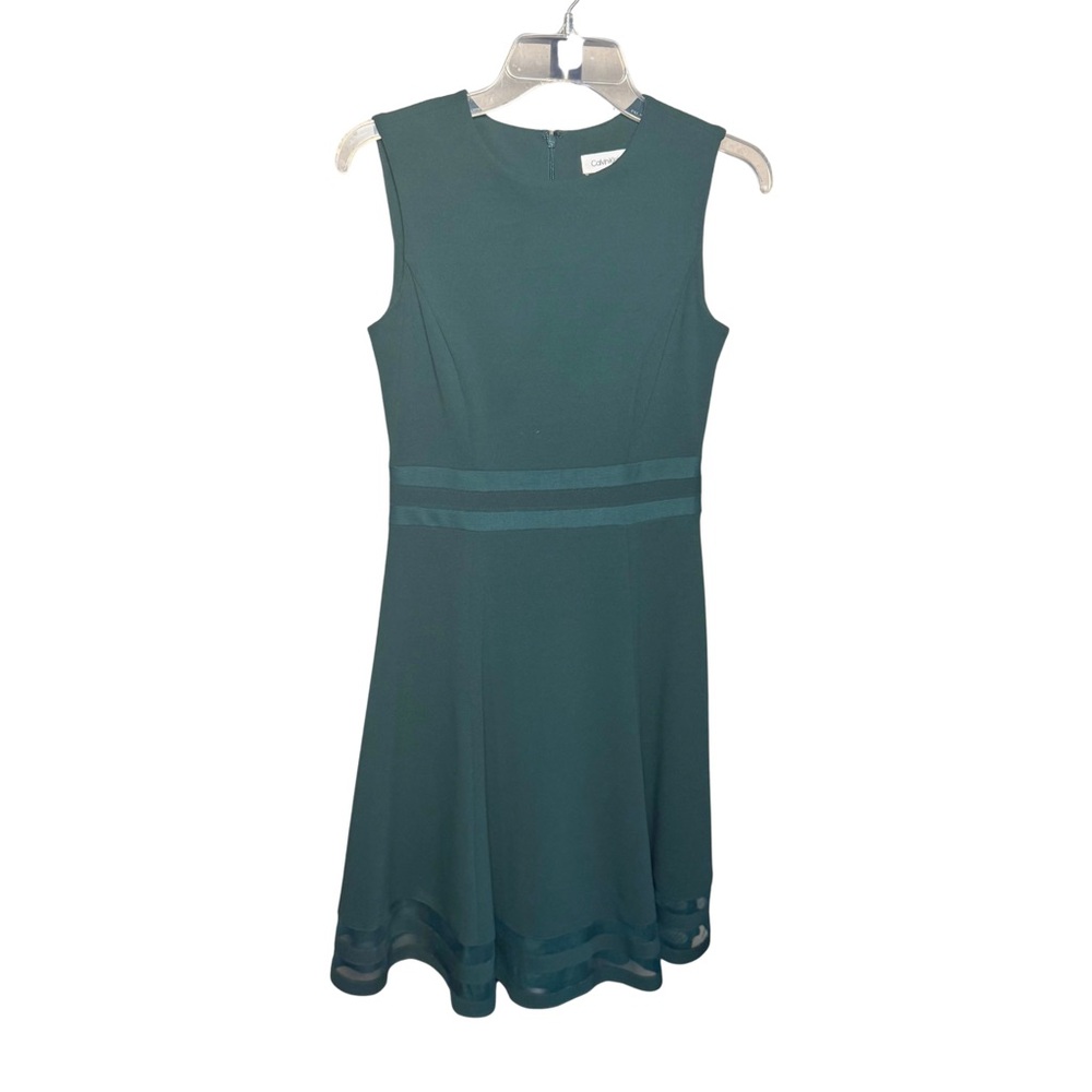 Calvin Klein Elegant Sleeveless Hunter Green Party Mini Dress Size 2 Christmas‎